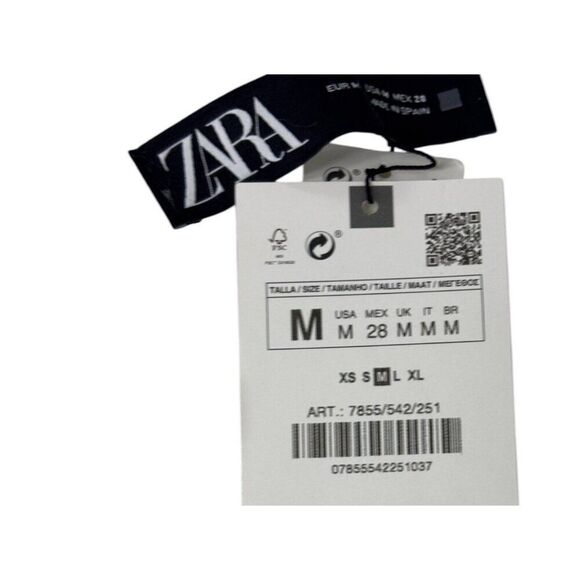 Zara Womens Tuxedo Blazer Suit Jacket Size M White Satin Lapel 7855/542 NWT - Picture 3 of 12